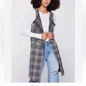 BCBGeneration Jacket Vest Women's S Black with Colorful Strings